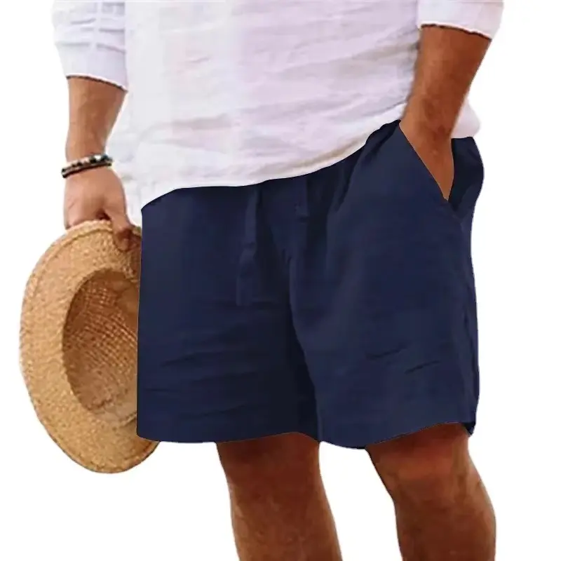 Summer Mens Cotton Solid Color Short Lightweight Gym Pants Beach Shorts Men Fitness Sport Large Breathable Short Homme