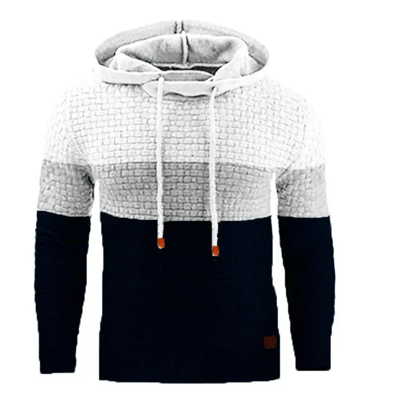 Men's Warm Hooded Sweatshirts Male Fashion Sweatwear Sport Sweater Hoodie Splice Basics Oversize Tops
