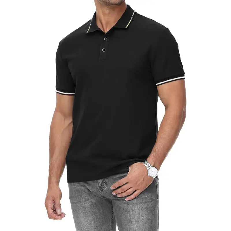 Summer Men's Short Sleeve Polo Shirt Male Shirts Contrast Oversized T Shirt Breathable Lightweight Streetwear Casual Tops