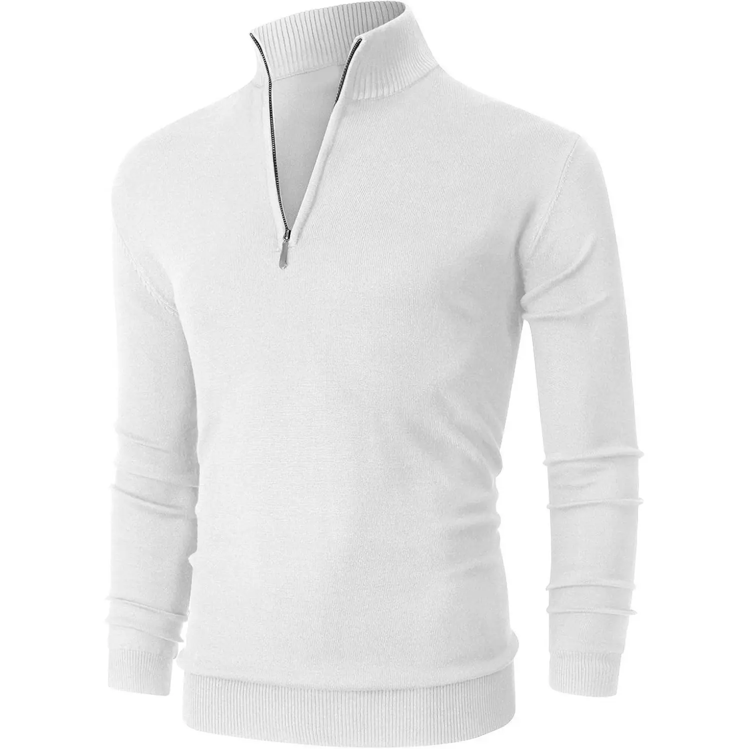 New Men's Solid Color Sweaters Autumn Solid Color Half Zipper Knited Pullover Men's Long Sleeve Casual Winter Warm Streetwear