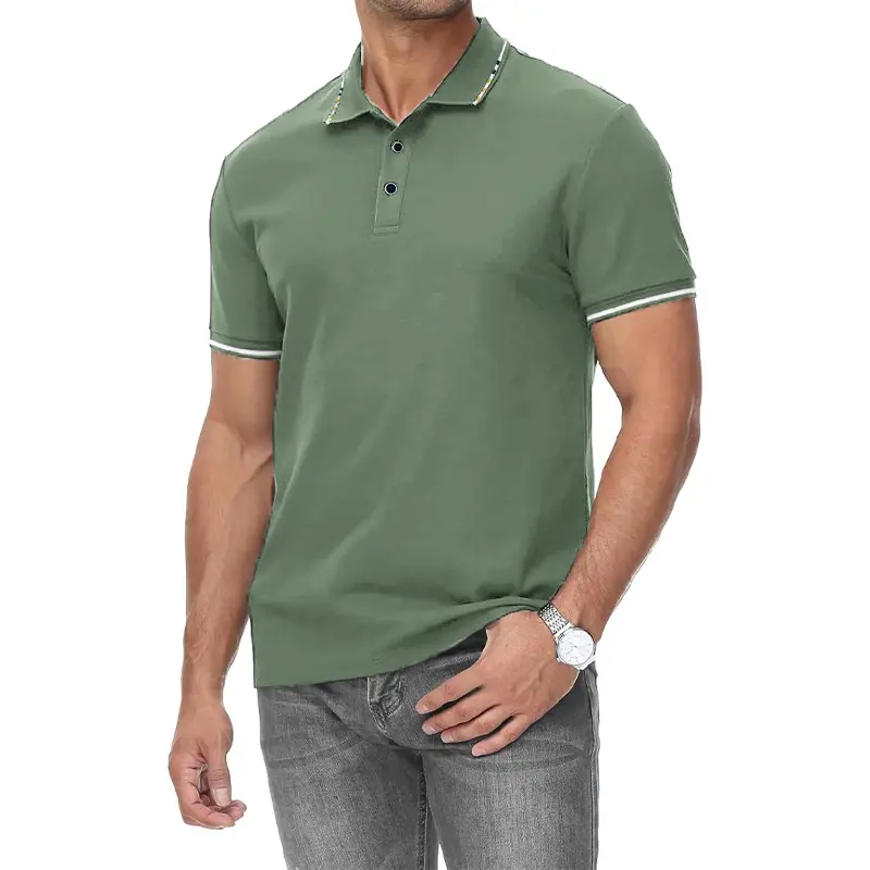 Summer Men's Short Sleeve Polo Shirt Male Shirts Contrast Oversized T Shirt Breathable Lightweight Streetwear Casual Tops