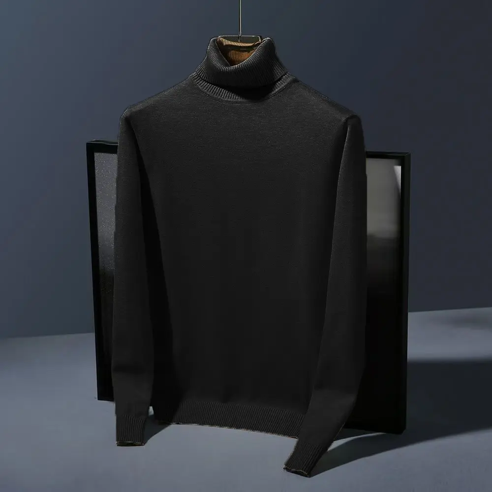 Men's Turtleneck Long Sleeve Turtle Neck Shirts Lightweight Thermal Pullover Sweater Solid Color Sweater Men Winter Warm Coats