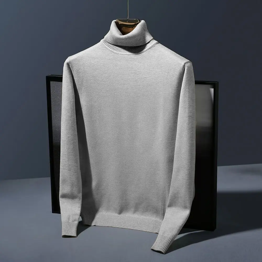 Men's Turtleneck Long Sleeve Turtle Neck Shirts Lightweight Thermal Pullover Sweater Solid Color Sweater Men Winter Warm Coats