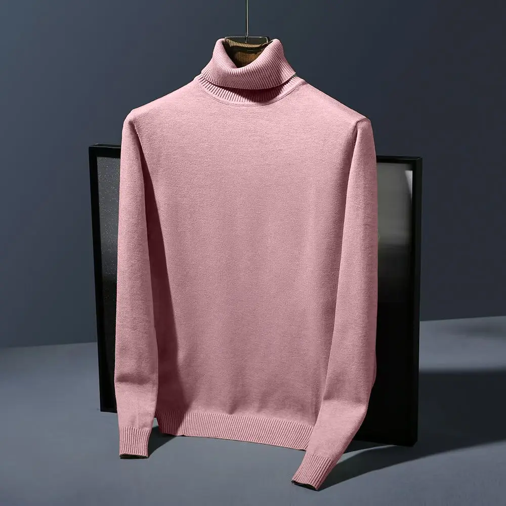 Men's Turtleneck Long Sleeve Turtle Neck Shirts Lightweight Thermal Pullover Sweater Solid Color Sweater Men Winter Warm Coats