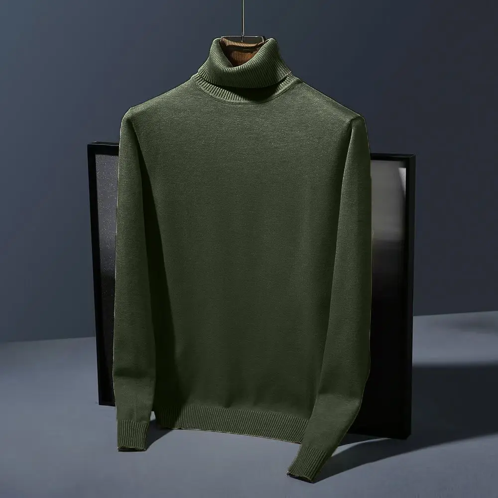 Men's Turtleneck Long Sleeve Turtle Neck Shirts Lightweight Thermal Pullover Sweater Solid Color Sweater Men Winter Warm Coats