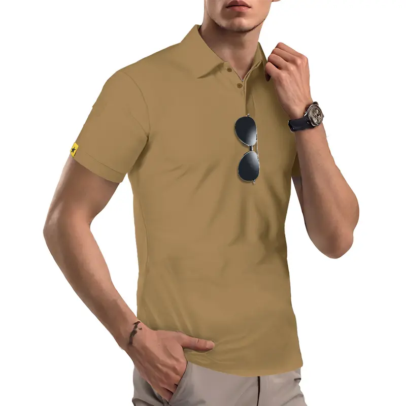 New Mens Short Sleeve Polo Shirt Summer Sports Tennis T-Shirt Moisture-Wicking Shirts Breathable Button Oversized Streetwear