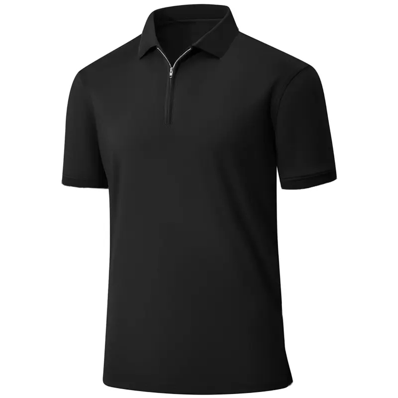 Summe Mens Polo Shirts Man Moisture Wicking Oversize Shirts Man Short Sleeve Casual Quarter Zip Polo Lightweight  T Shirt