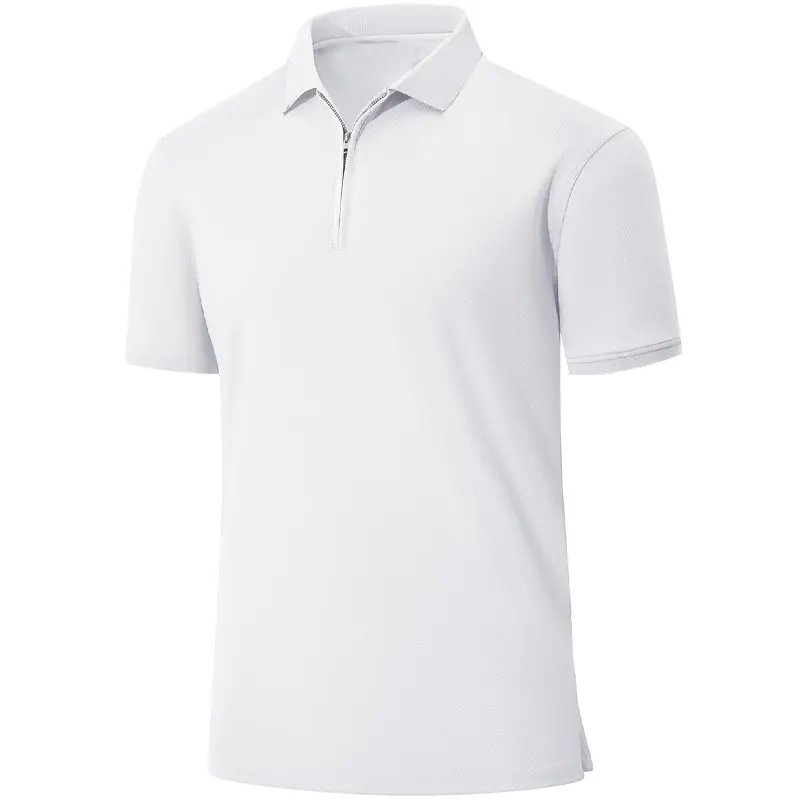 Summe Mens Polo Shirts Man Moisture Wicking Oversize Shirts Man Short Sleeve Casual Quarter Zip Polo Lightweight  T Shirt