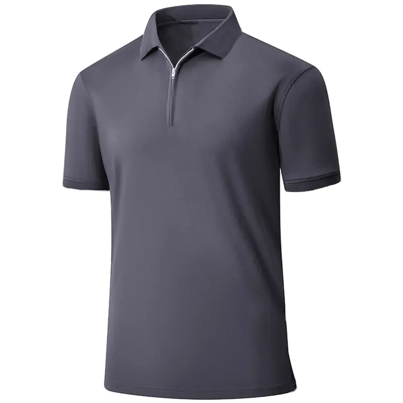 Summe Mens Polo Shirts Man Moisture Wicking Oversize Shirts Man Short Sleeve Casual Quarter Zip Polo Lightweight  T Shirt