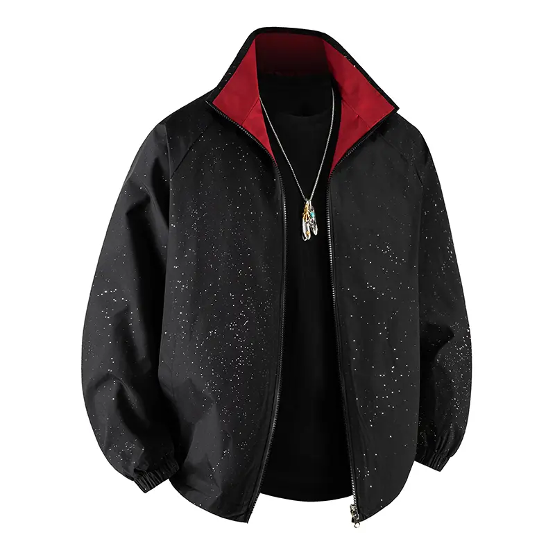 Men's Sports Shell Jacket Lightweight Windbreaker Outdoor Recreation Coat Casual Reversible Collar Streetwear Zipper Tops