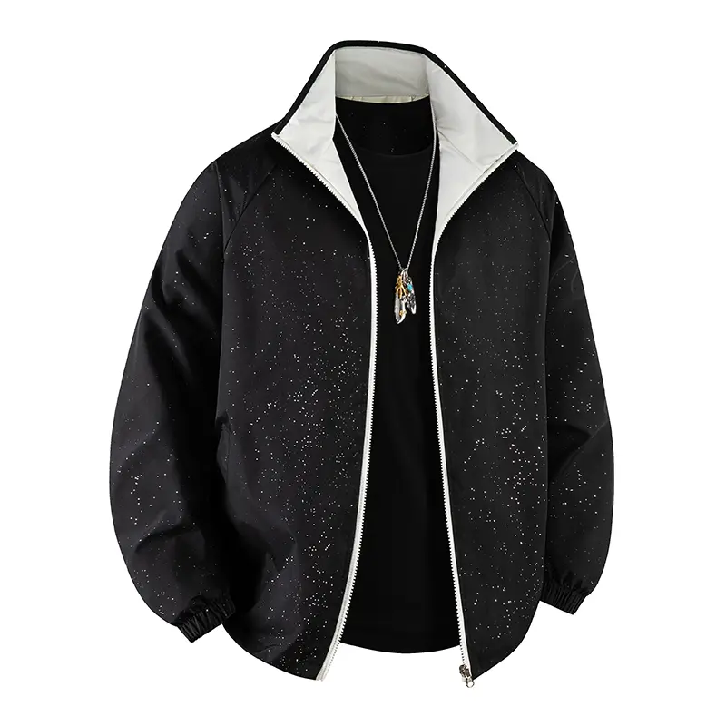 Men's Sports Shell Jacket Lightweight Windbreaker Outdoor Recreation Coat Casual Reversible Collar Streetwear Zipper Tops