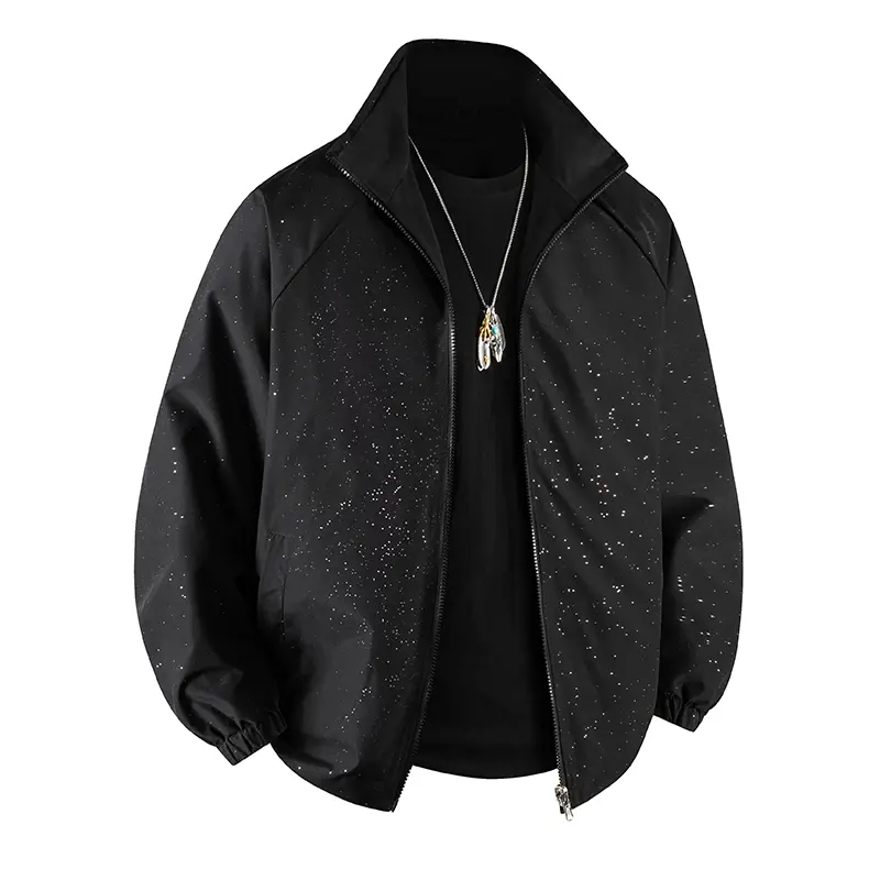Men's Sports Shell Jacket Lightweight Windbreaker Outdoor Recreation Coat Casual Reversible Collar Streetwear Zipper Tops