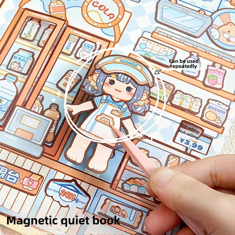 DIY Quiet Bookmark Stickers 3D Scene Handmade Craft Magnetic Lazy Sunday Decorative Stickers Office Supplies Educational Tools