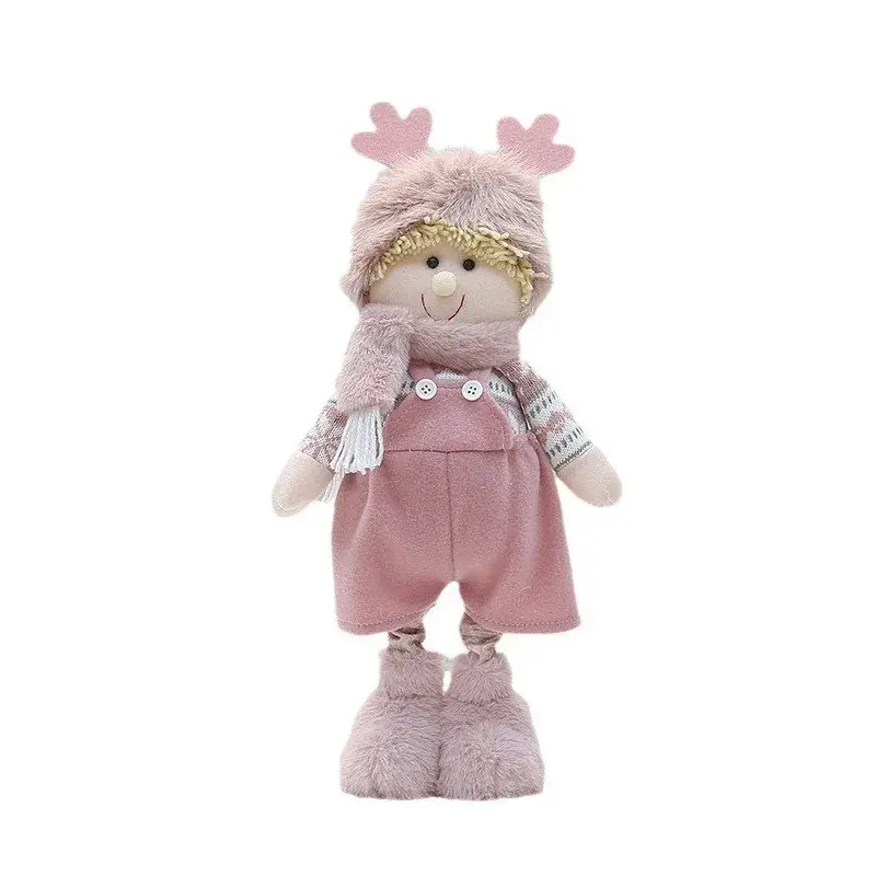 Pink Deer Antler Doll Cloth Art Decoration Boys Girls Dolls Standing Puppets Desktop Ornaments Christmas Cross-Border Decoration
