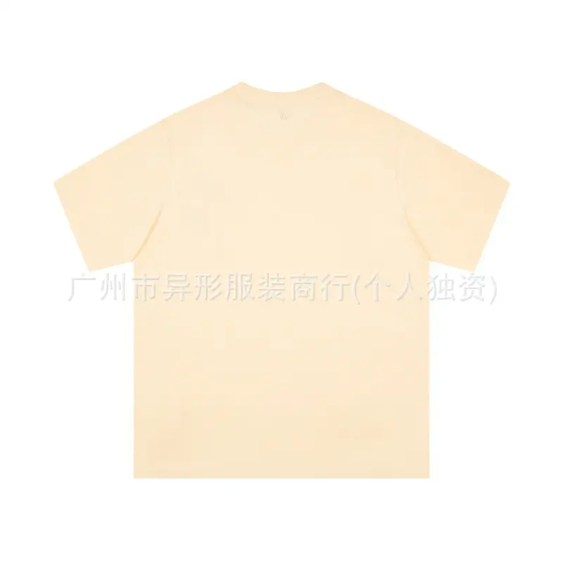 2025 New Trendy AM1 Hooked Stitch Short Sleeve T-Shirt Love Heart Embroidery Unisex Couple Simple Match Cotton Crew Neck Top
