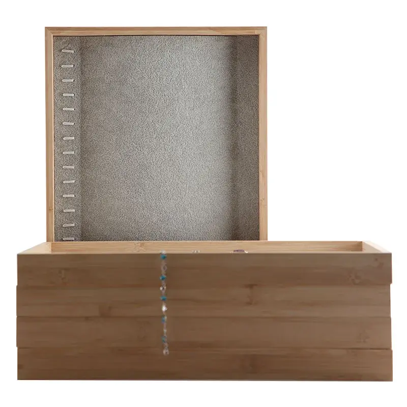 New Bamboo Wooden Jewelry Display Tray Necklace Bracelet Storage Box Jewelry Shelf Display Props Korean Style