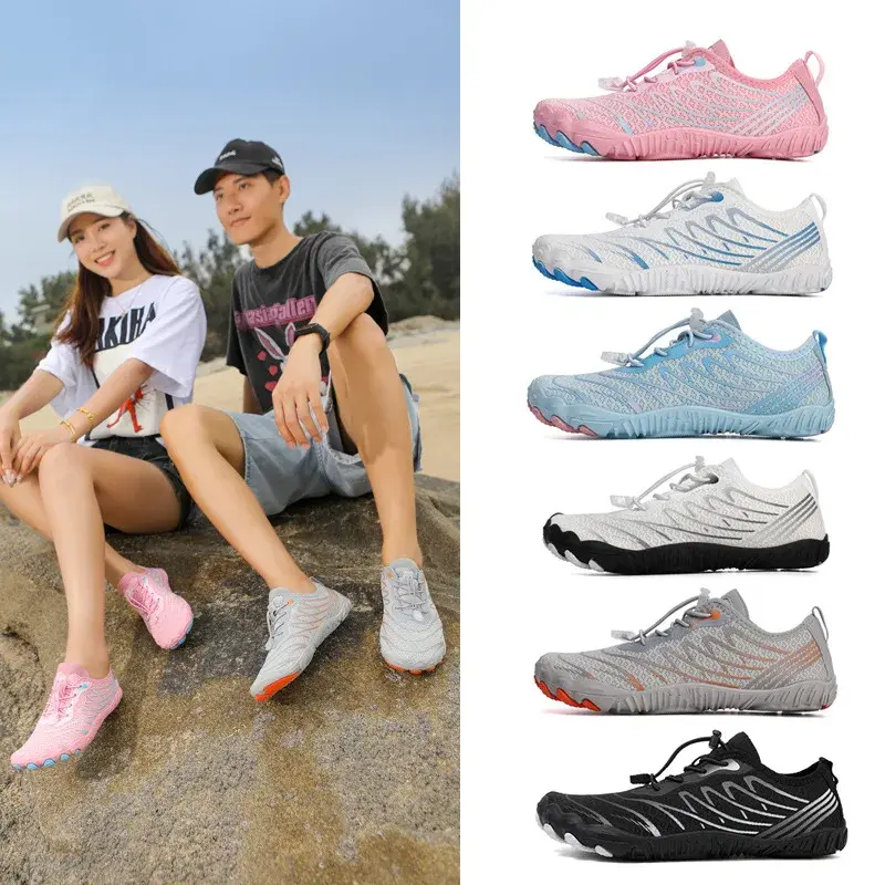 2024 New Outdoor Pure River Shoes Men's Beach Swimming Shoes Quick Dry Breathable Five Finger Shoes Fishing Wading Shoes