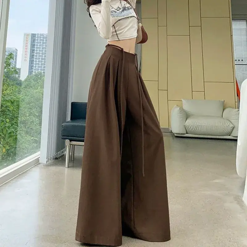 Women's High Waist Drapey Wide Leg Suit Pants Spring Autumn Hot Sale Of The Season New Design Loose Casual Floor Length Skirt Pa