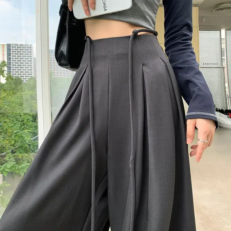 Women's High Waist Drapey Wide Leg Suit Pants Spring Autumn Hot Sale Of The Season New Design Loose Casual Floor Length Skirt Pa