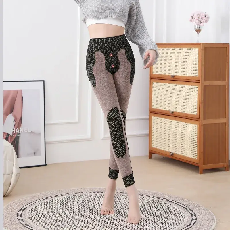 Black Graphene Fleece-Lined Thickened Leggings Women's Winter Warm Shark Bottoming Tights Slimming Yoga Outerwear