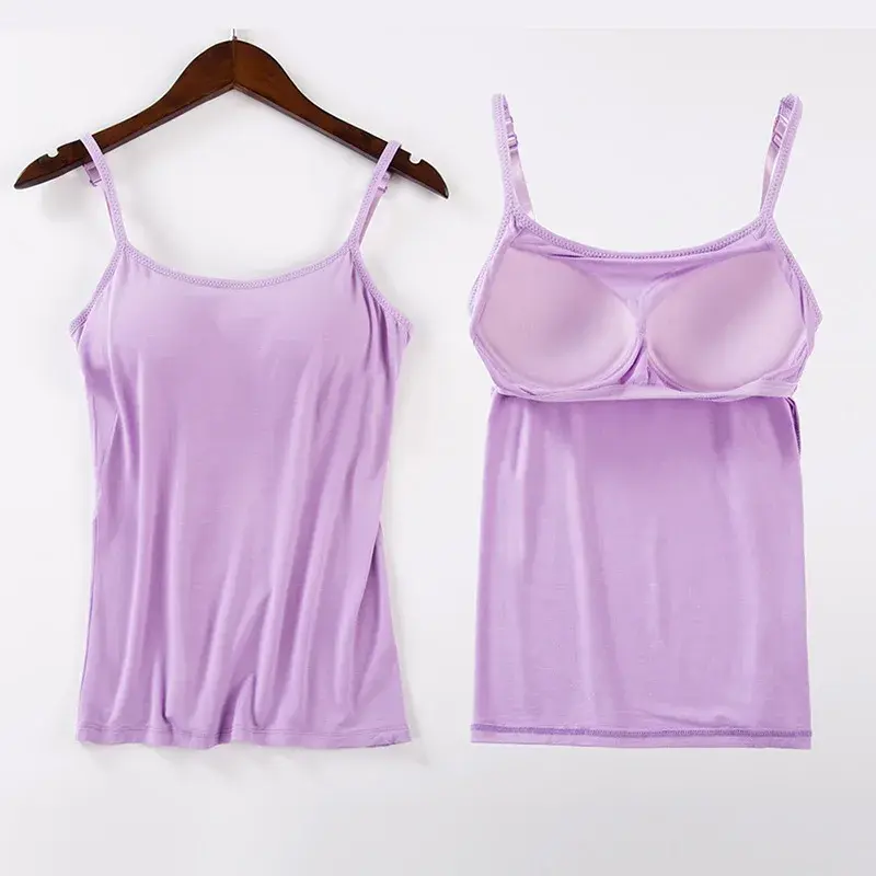 Women's Modal One-Piece Strapless Vest Yoga Base Shirt No Steel Ring Padded Upgrade Version Backless Underwear Tank Top