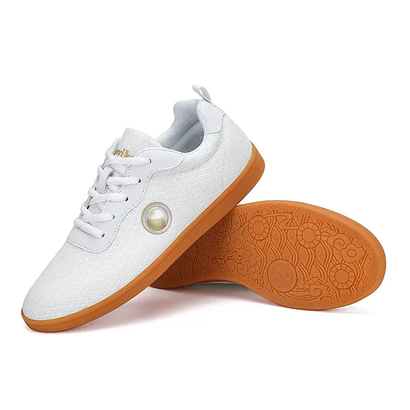 Tai Chi Shoes Men's Spring Summer Thickened Tendon Sole Mesh Breathable Tai Chi Kung Fu Practice Sports Performance Shoes