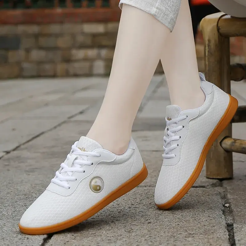 Tai Chi Shoes Men's Spring Summer Thickened Tendon Sole Mesh Breathable Tai Chi Kung Fu Practice Sports Performance Shoes