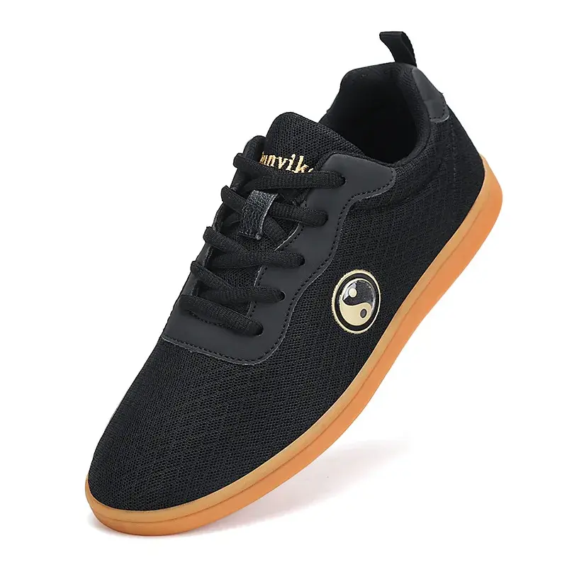 Tai Chi Shoes Men's Spring Summer Thickened Tendon Sole Mesh Breathable Tai Chi Kung Fu Practice Sports Performance Shoes