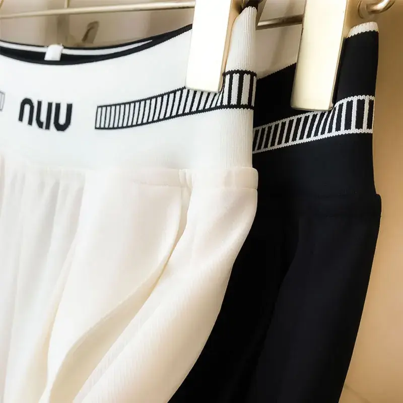 Women's Spring Summer 2024 New Casual Versatile High-waisted Slimming Suit Black Bell Bottoms Fresh Fashion Trousers