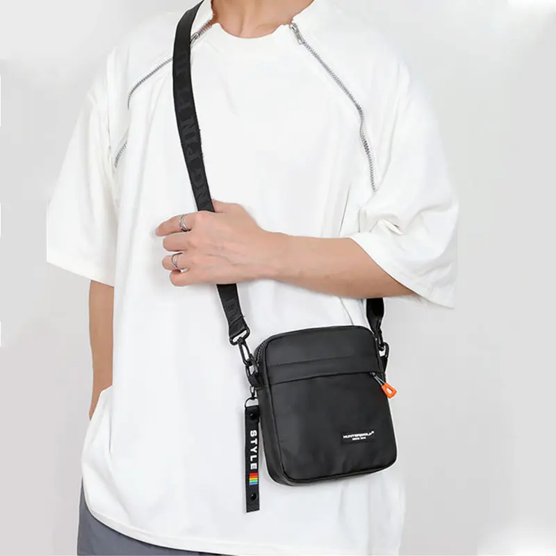 Simple Mini Men Crossbody Bag For Phone Side Bag Casual Waterproof PU Leather Shoulder Bag Business Small Messenger Sling Bags