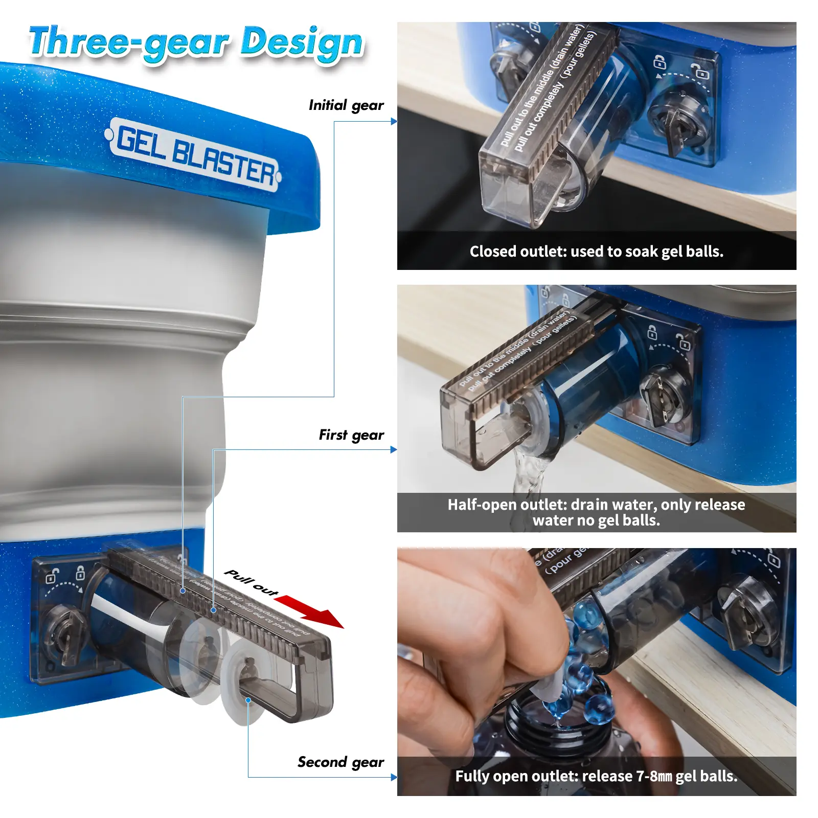 New Foldable Gel Balls Blaster Ammo Bucket, Portable Splatter Blaster Accessories, Large Capacity Tub for Holds 20,000 Gel Balls