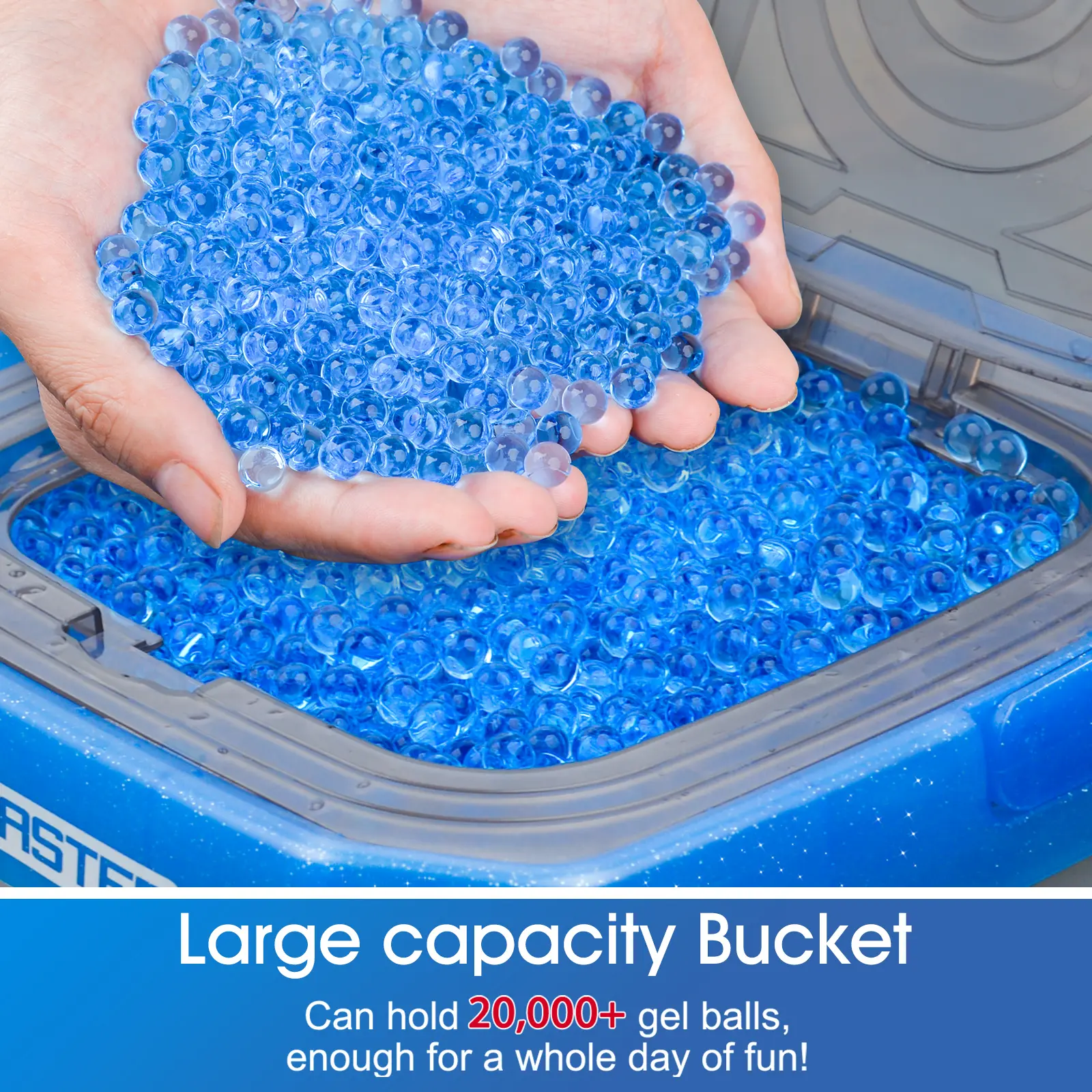 New Foldable Gel Balls Blaster Ammo Bucket, Portable Splatter Blaster Accessories, Large Capacity Tub for Holds 20,000 Gel Balls