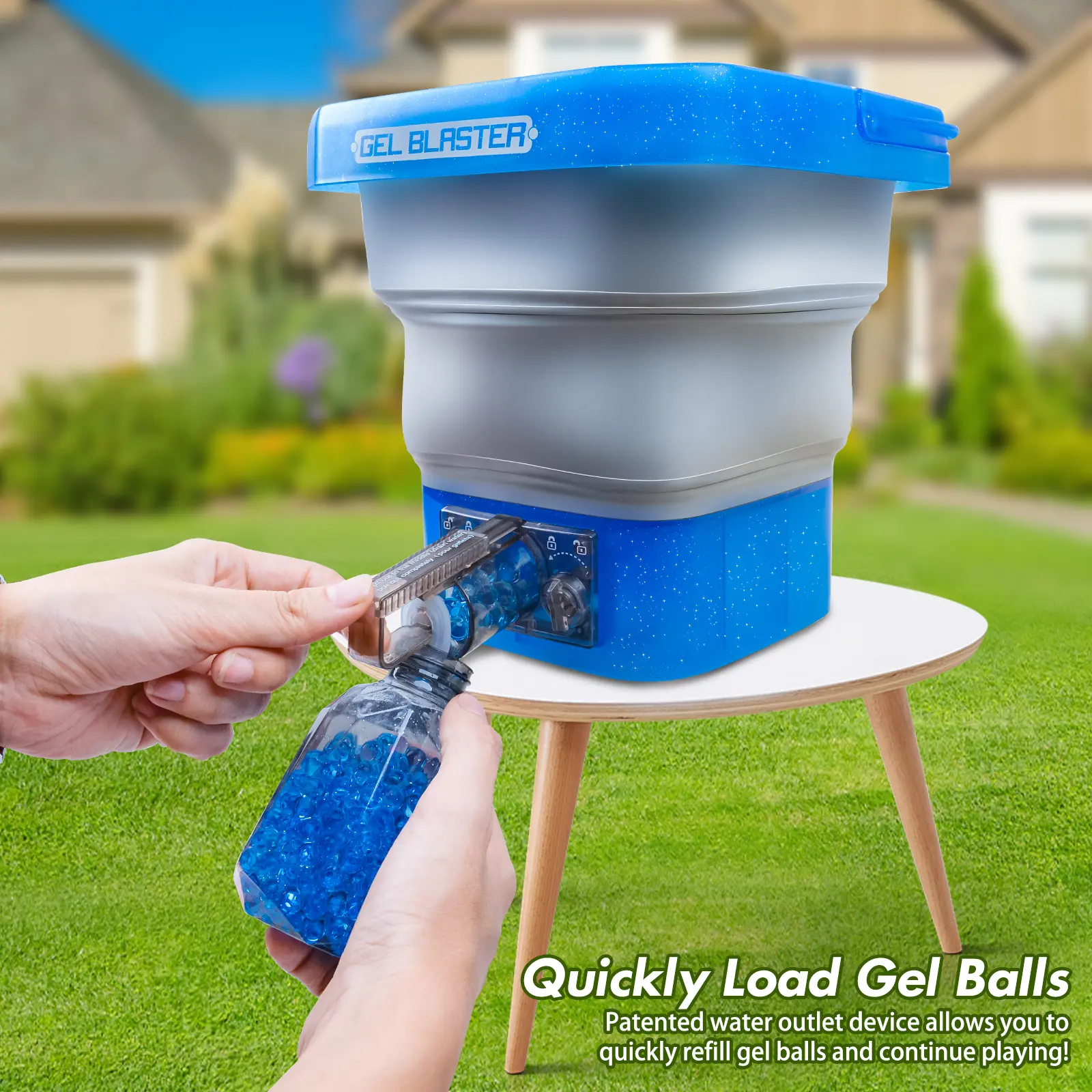 New Foldable Gel Balls Blaster Ammo Bucket, Portable Splatter Blaster Accessories, Large Capacity Tub for Holds 20,000 Gel Balls