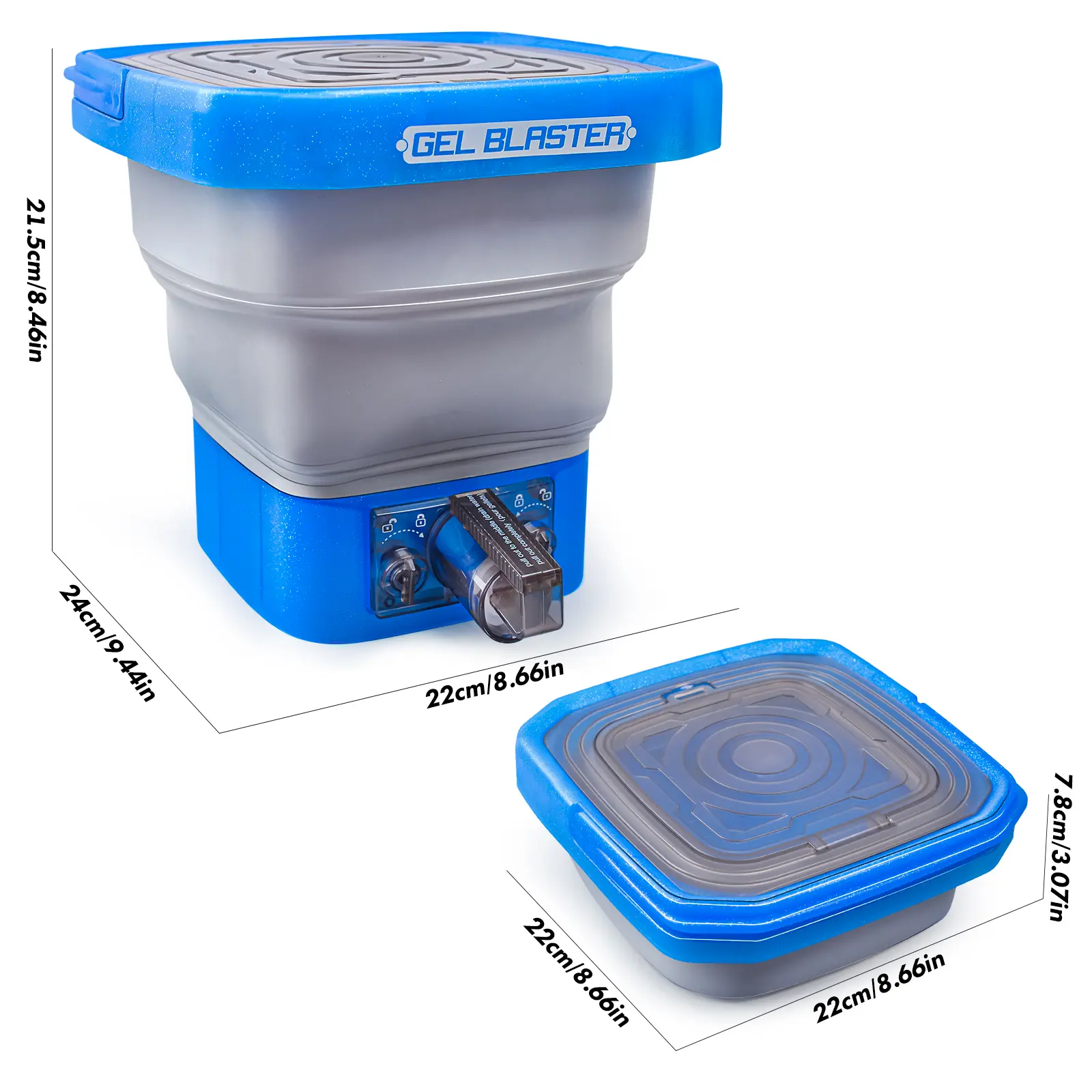 New Foldable Gel Balls Blaster Ammo Bucket, Portable Splatter Blaster Accessories, Large Capacity Tub for Holds 20,000 Gel Balls