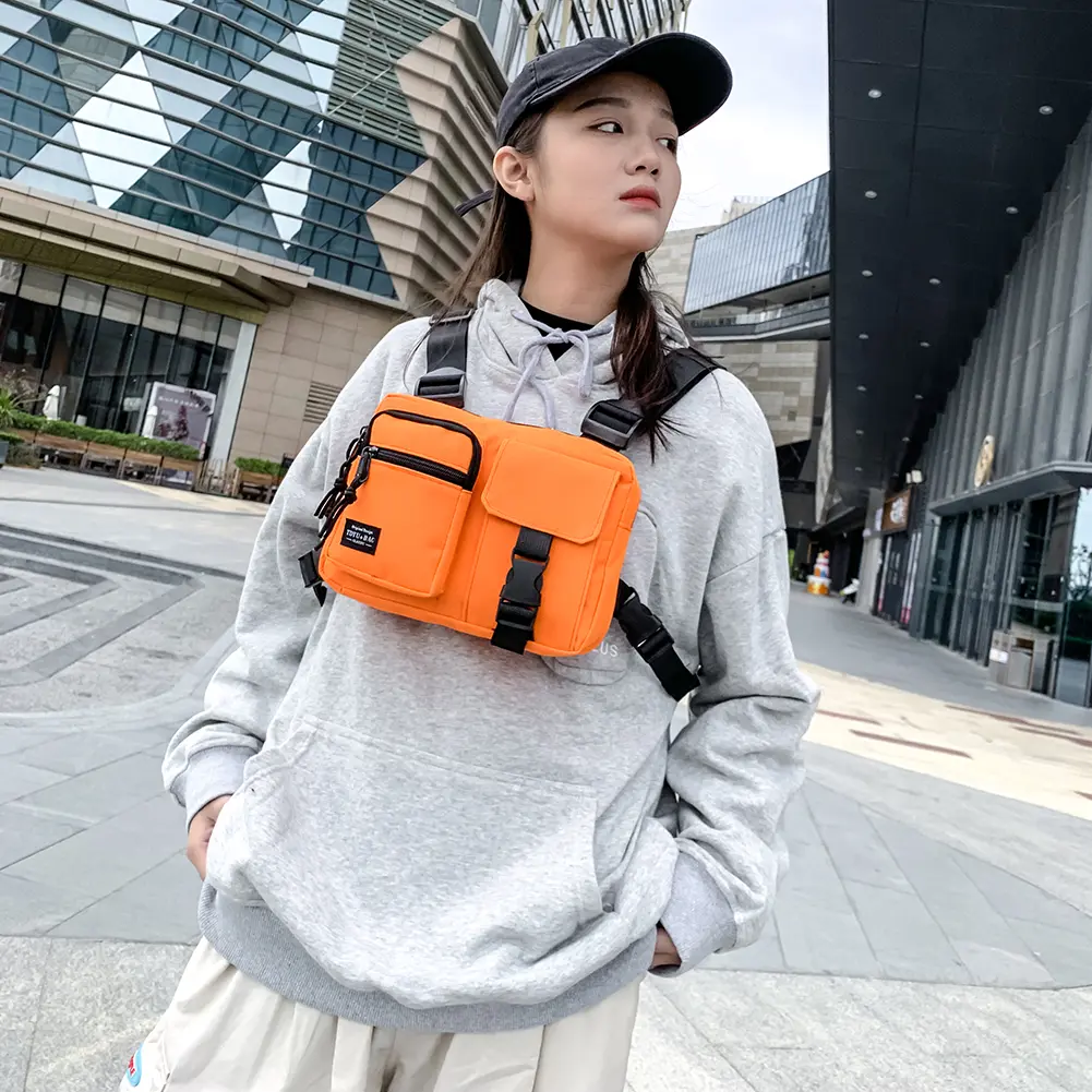 Fashion Hip Hop Chest Bag Functional Unisex Oxford Cloth Large Capacity Rig Bags for Women Man Shopping Traveling Utility Pack