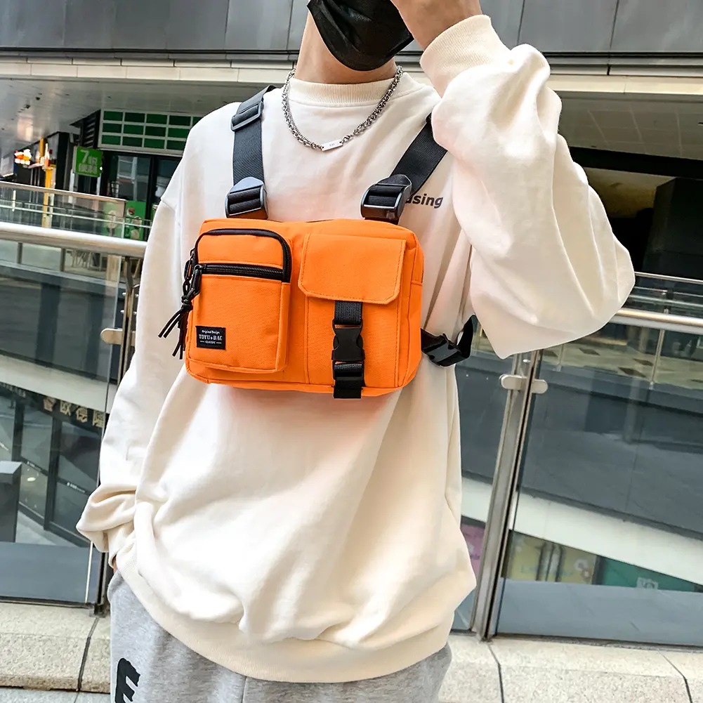 Fashion Hip Hop Chest Bag Functional Unisex Oxford Cloth Large Capacity Rig Bags for Women Man Shopping Traveling Utility Pack