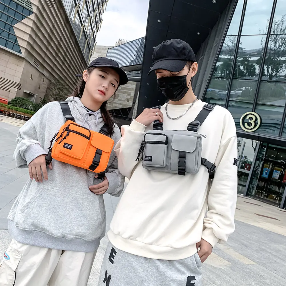 Fashion Hip Hop Chest Bag Functional Unisex Oxford Cloth Large Capacity Rig Bags for Women Man Shopping Traveling Utility Pack