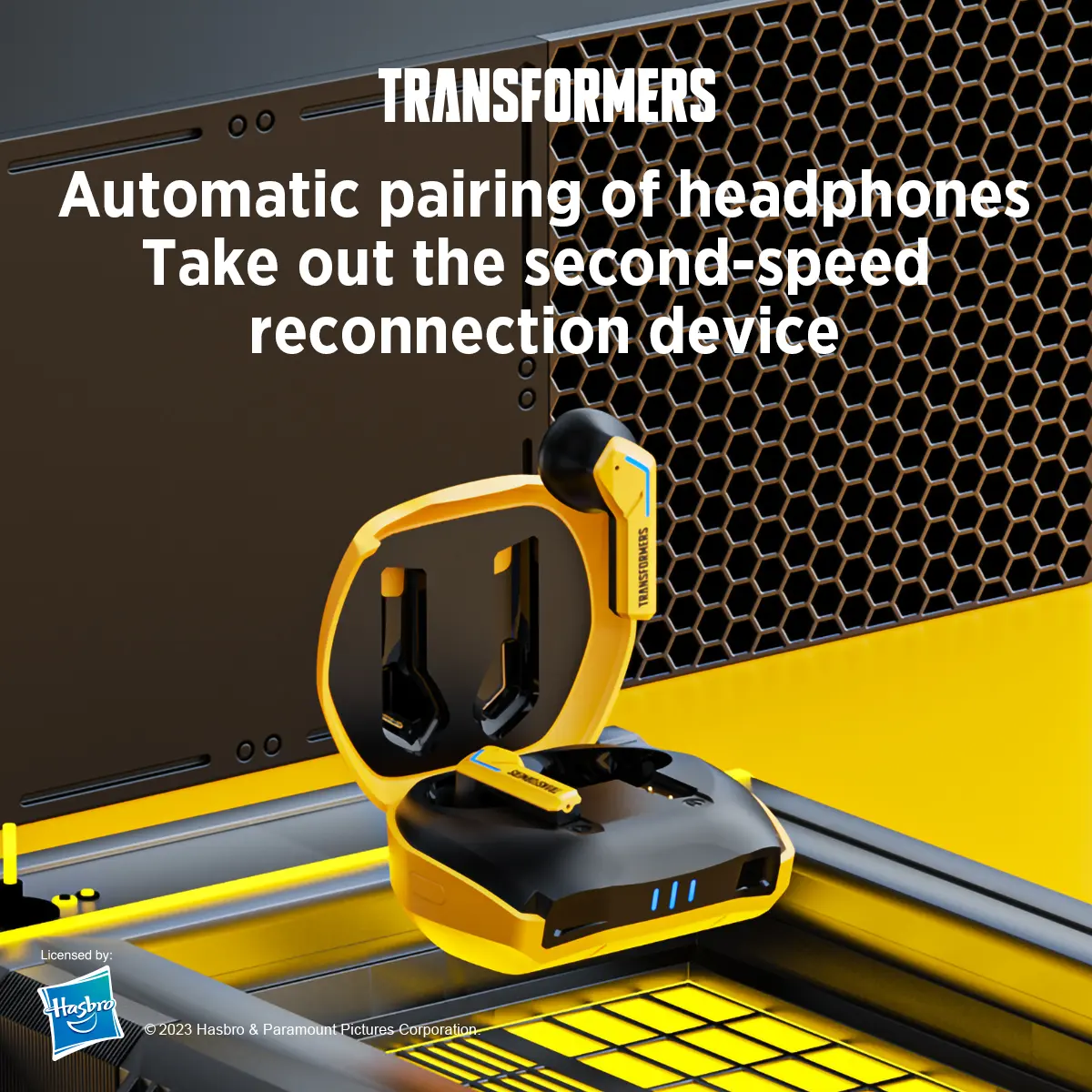 Ship From US Transformers TF-T06 Bluetooth Earphones Gaming Headset Low Latency with Mic Headphones HD Call Wireless Earbuds