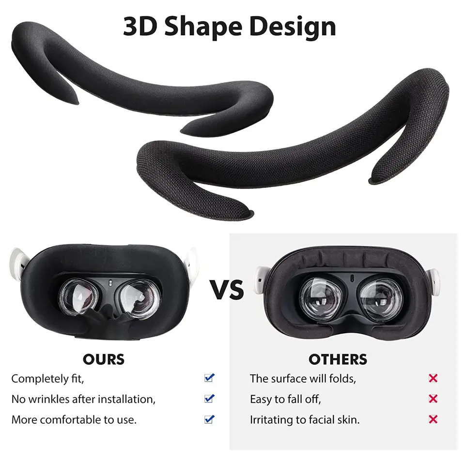 Foam Replacement Widen 3D Shaped Facial Interface Bracket Accessories For Oculus Quest 2 Breathable Sweat Guard Face Pad