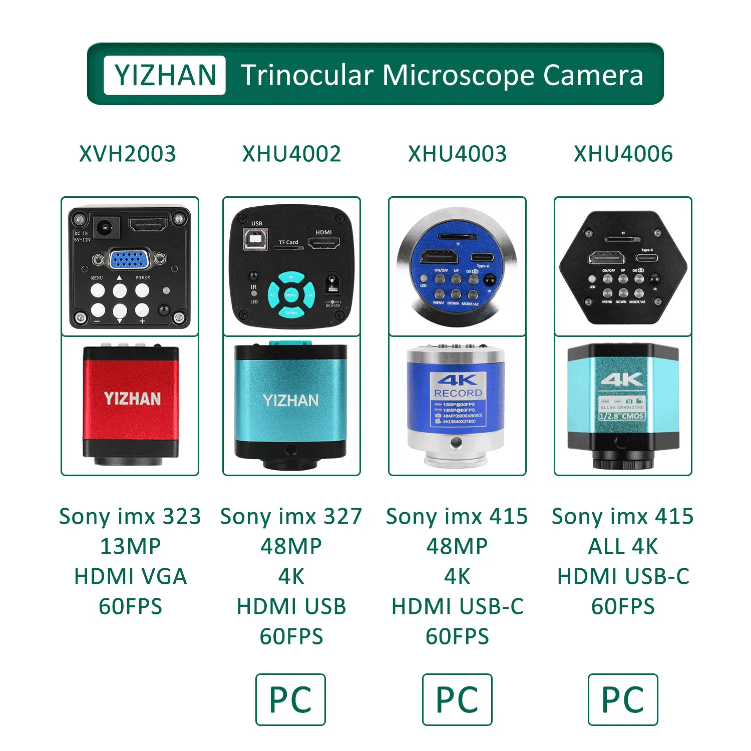 YIZHAN Full HD Digital Microscope Electronic 4K Soldering Microscope HDMI VGA USB 150x Lens Upgraded Reinforced Bracket Original