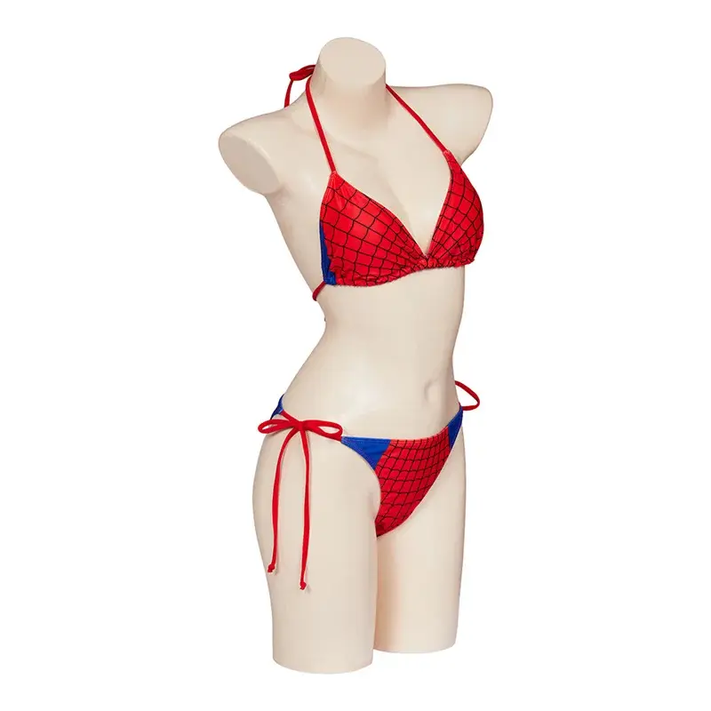 Sexy Bikini Spider Superhero Cosplay Costumes Swimwear Set For Female Halloween Carnival Suit