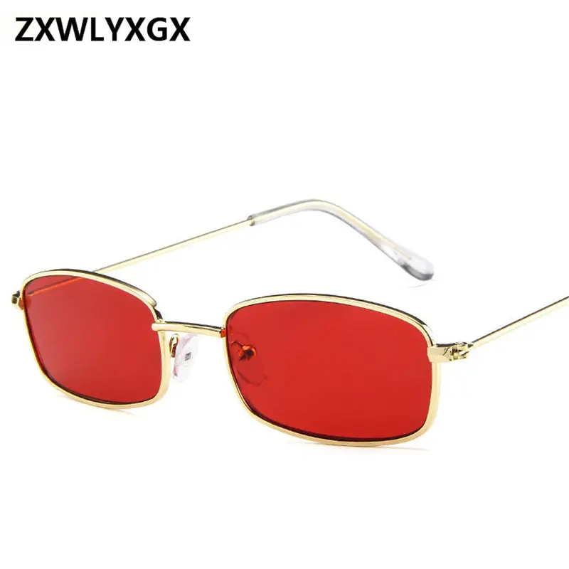 ZXWLYXG 2025 New Small Rectangle Sunglasses Women Retro Brand Designer Red Sun Glasses Men Glasses Female Unisex
