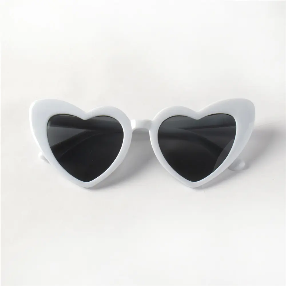 6PCS Cat Eye Glasses Heart-Shaped Plastic Frame Polycarbonate Decorative Vintage Included for Party Wedding Music Festival