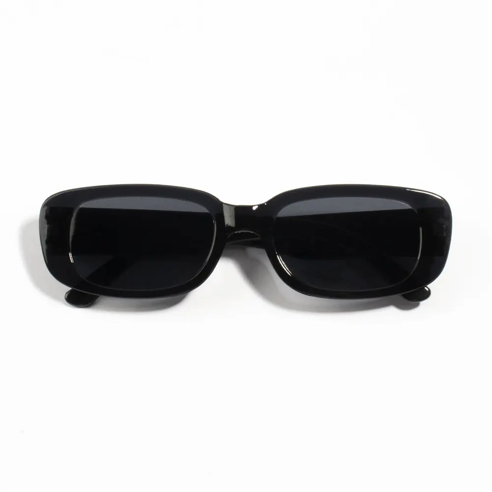 10PCS Vintage Black Square Sunglasses Woman Luxury Brand Small Rectangle Sun Glasses Female Gradient Clear Mirror Oculos De Sol