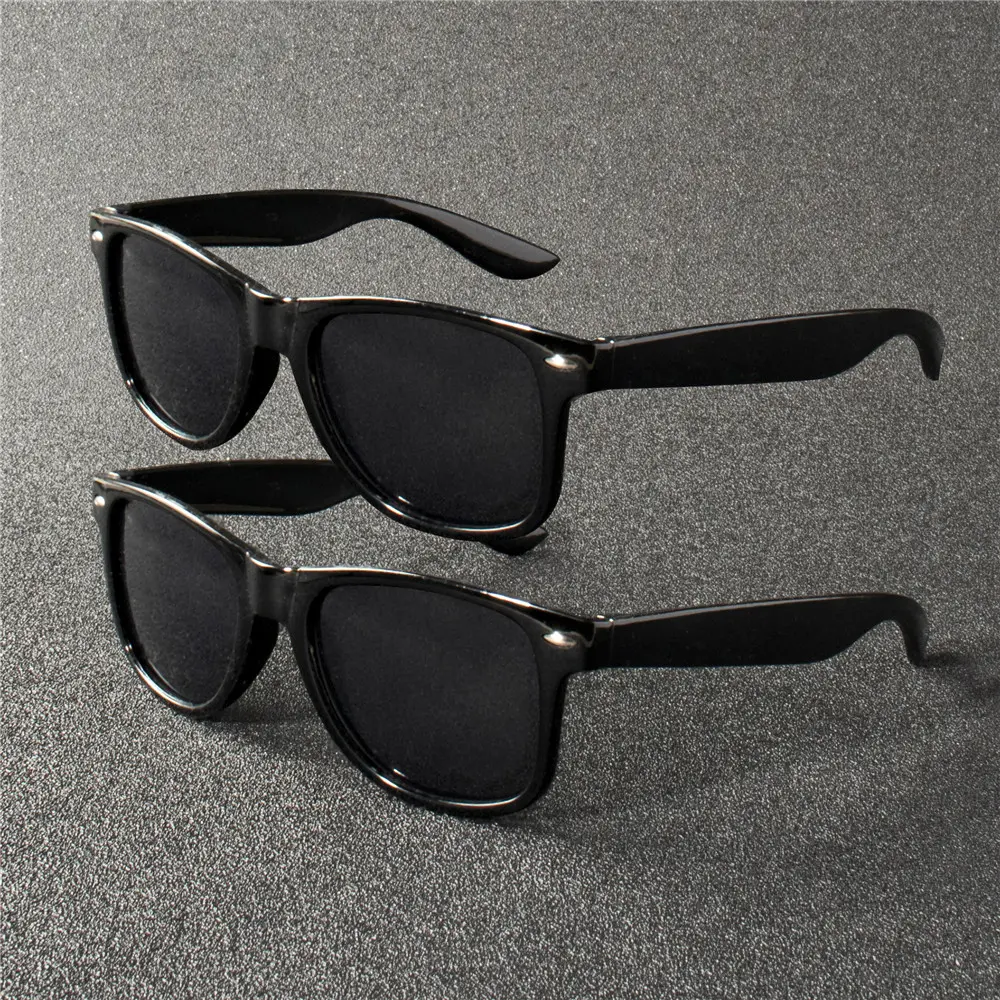 3PCS Classic Black Square Fashion Glasses with Bolt Decoration For Party Photography Wedding Birthday Graduation Hiking