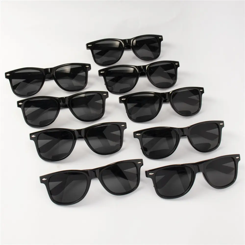 4PCS Classic Black Square Fashion Glasses with Bolt Decoration For Party Photography Wedding Birthday Graduation Hiking