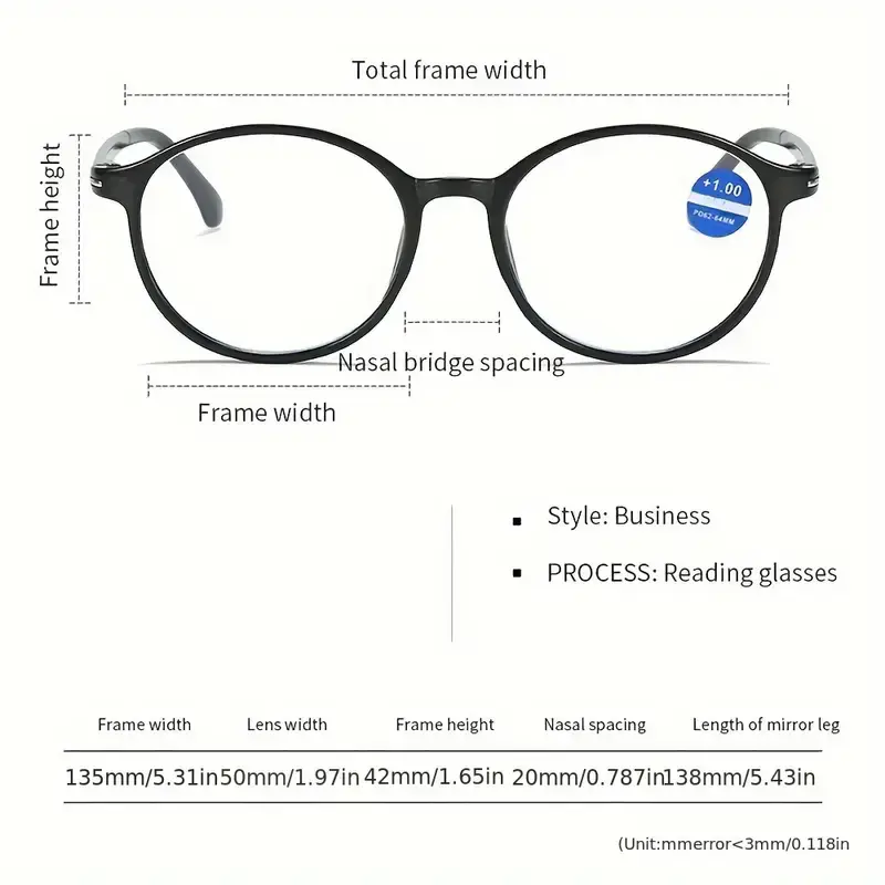 3pcs Ultra-Lightweight Blue Light Blocking Glasses - Stylish Round Frame Reading Glasses for Men & Women with PC Lenses