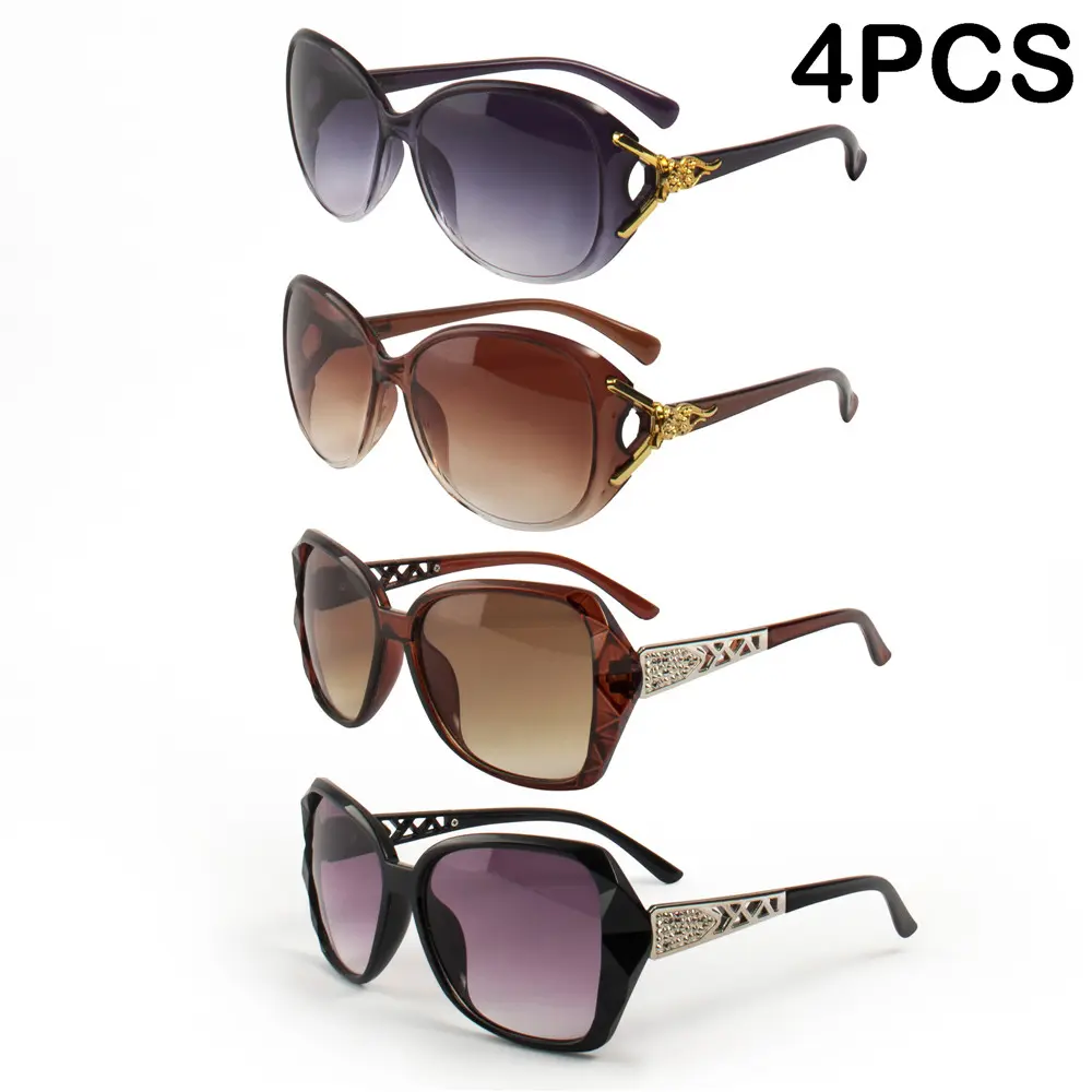 4PCS  Fashion Oversized Sunglasses  PC Female Big Frame Gradient Sun Glasses gafas de sol mujer
