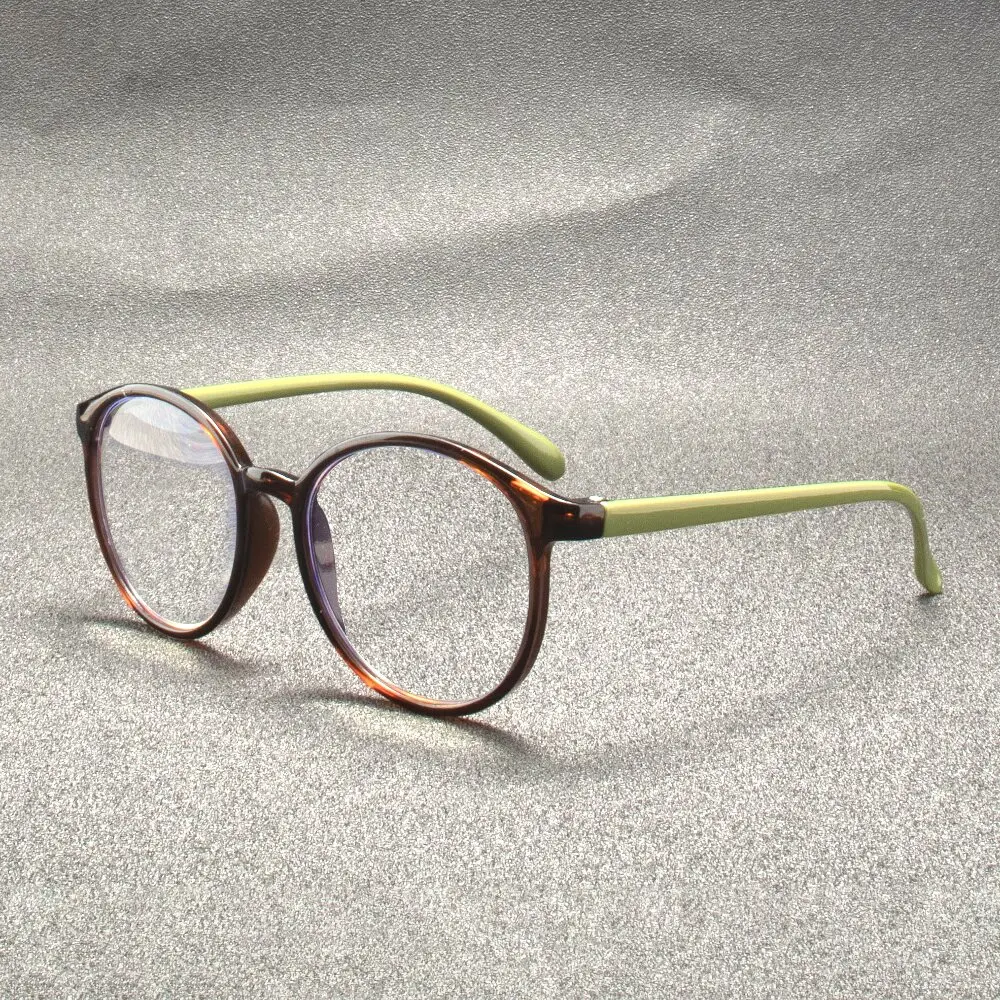 3PCS Round Non-Prescription Reading Glasses - Cute Full Rim PC Frame with Clear Polycarbonate Lenses