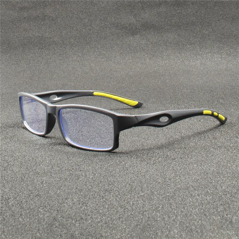 5PCS Sport Style Non-Prescription Reading Glasses Anti-Blue Light Rectangular Full Rim Eyewear, PC Frame Material